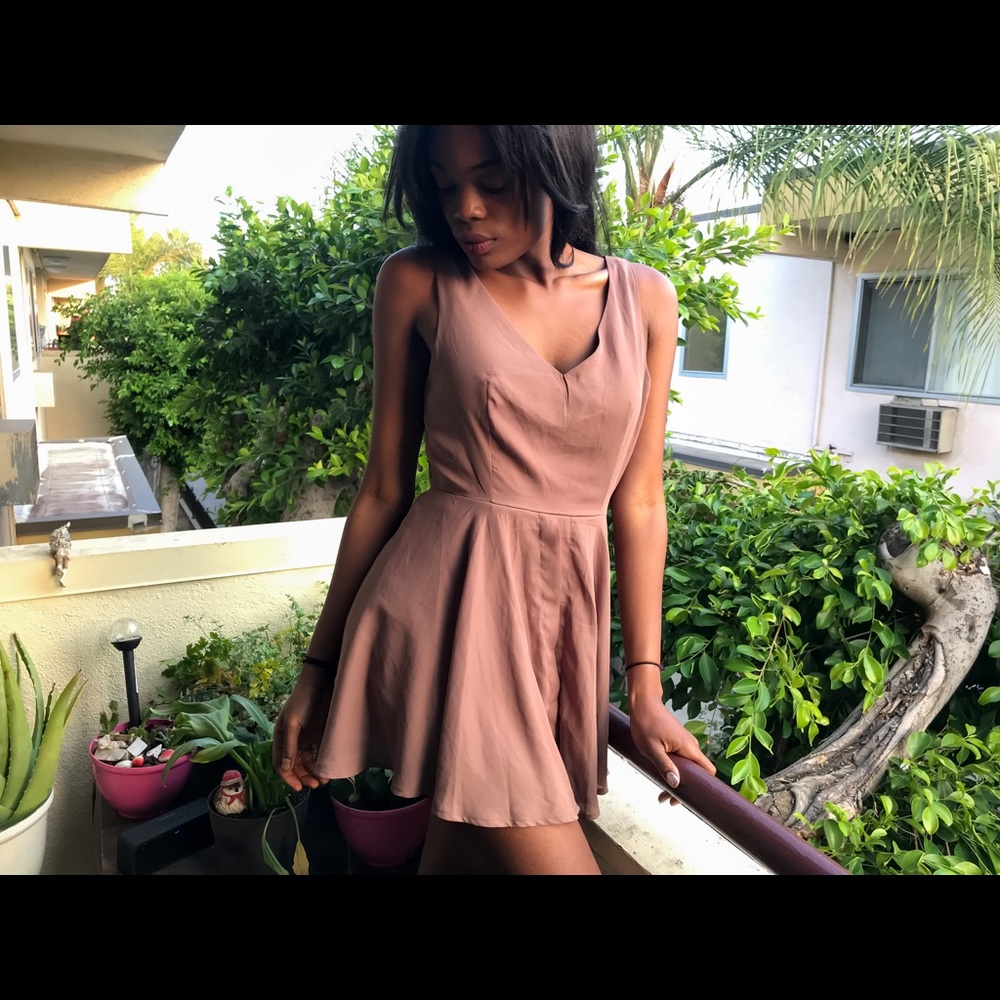 Charlotte Russe Short Tan Romper Jumpsuit